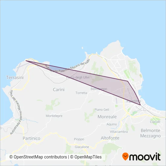 Prestia e Comande coverage area map