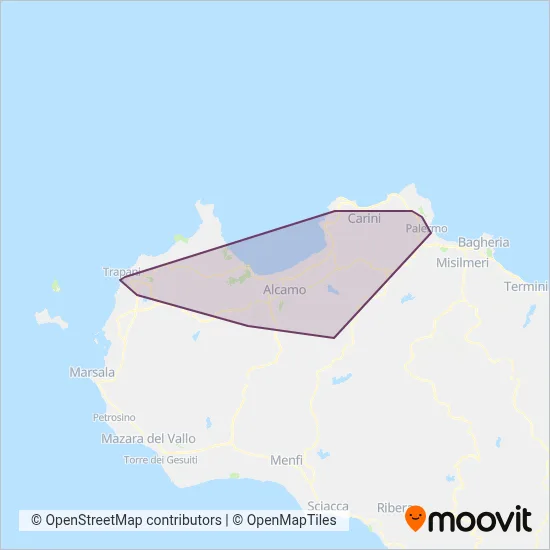 Segesta Bus Lines coverage area map