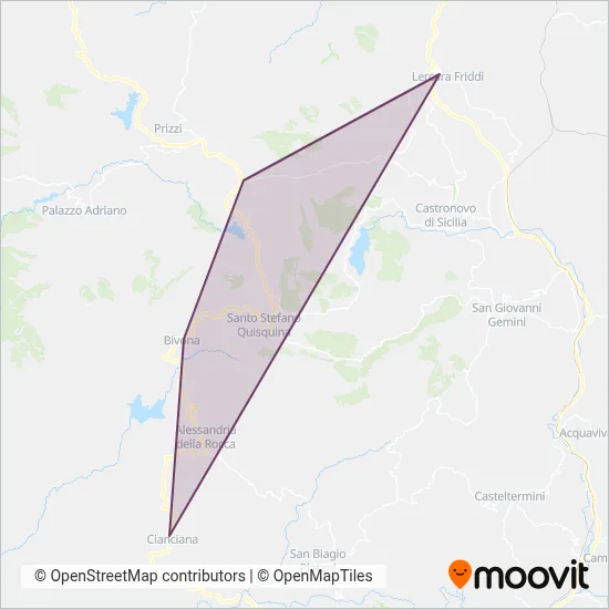 Area coperta dal servizio di Prestia e Comandè