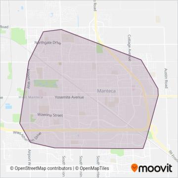 Manteca Transit coverage area map