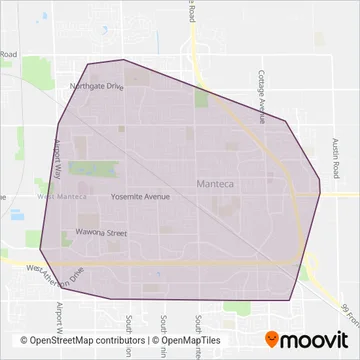 Manteca Transit coverage area map