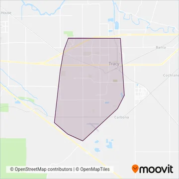TRACER Bus Service coverage area map