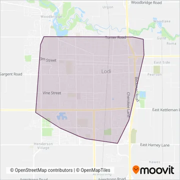 City of Lodi GrapeLine coverage area map