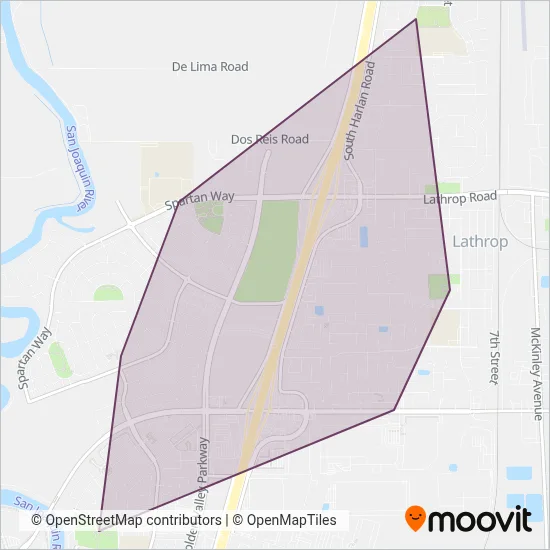 Lathrop Transit coverage area map