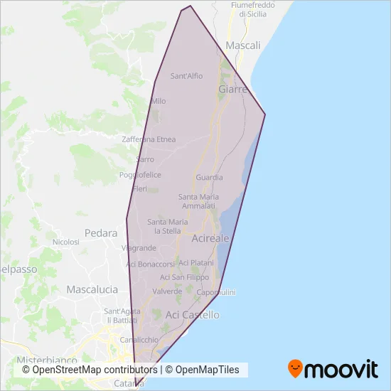 Area coperta dal servizio di Zappalà & Torrisi