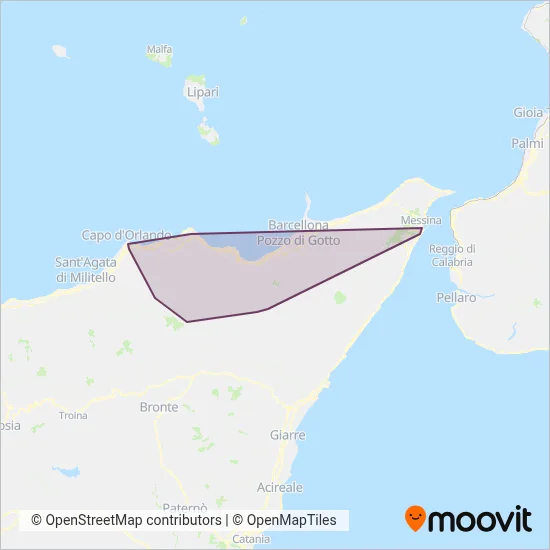 Autolinee Magistro coverage area map
