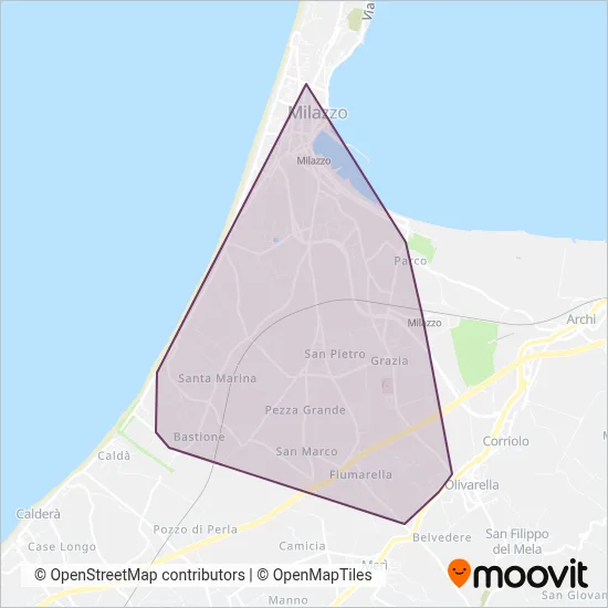 SAIS Milazzo coverage area map