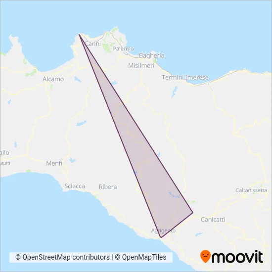 Area coperta dal servizio di SAL - Società Auolinee Licata