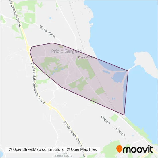 Area coperta dal servizio di Autoservizi Rosario Pappalardo