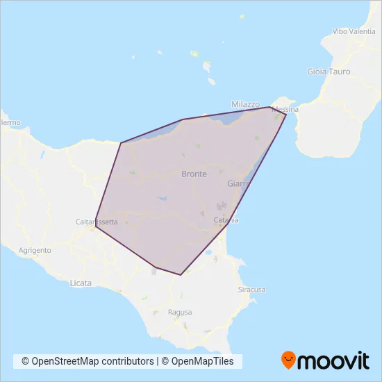 Area coperta dal servizio di Trenitalia
