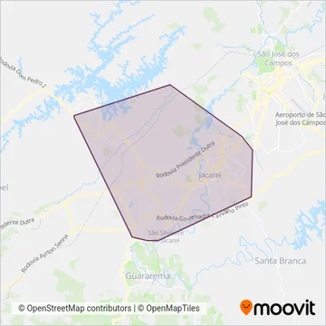JACAREÍ TRANSPORTE JTU coverage area map