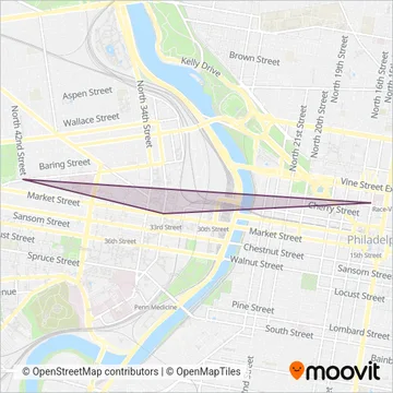 Drexel University Bus coverage area map
