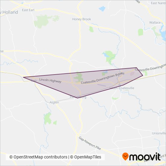 Mapa del área de cobertura de Chescobus