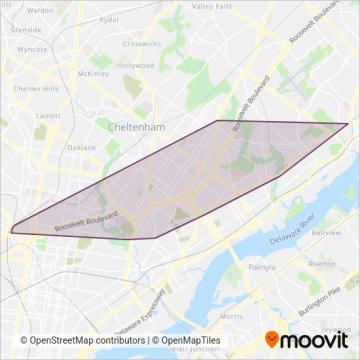 SEPTA (Cable Car) coverage area map