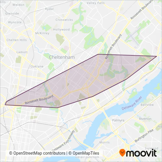 SEPTA Trolley coverage area map