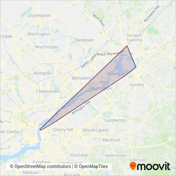 NJ Transit (Tram) coverage area map