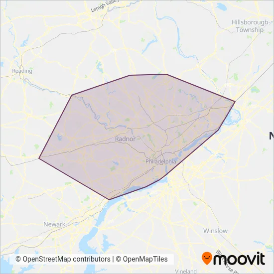 SEPTA (Bus) coverage area map