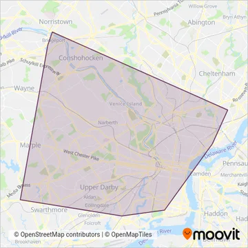 SEPTA (Subway) coverage area map