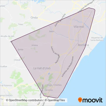 La Vall d'Uixó - Castelló de la Plana coverage area map