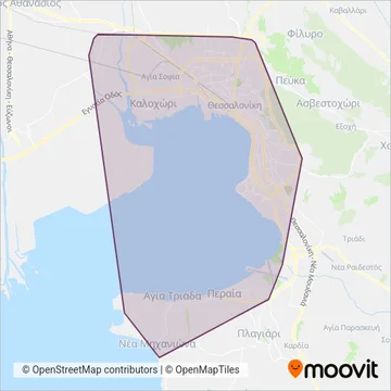 Ο.Α.Σ.Θ. (OASTH) coverage area map