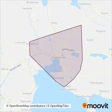 Κ.Τ.Ε.Λ. Θεσσαλονίκης Α.Ε. (KTEL Thessalonikis SA) coverage area map