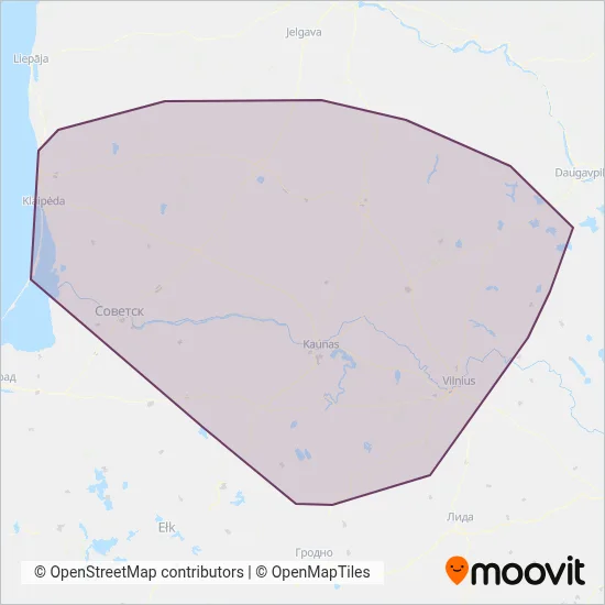 Lietuvos transporto saugos administracija coverage area map