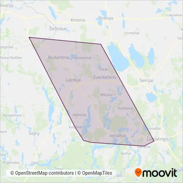 Lazdijų r. sav. coverage area map