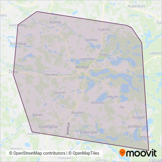 Molėtų r. sav. coverage area map
