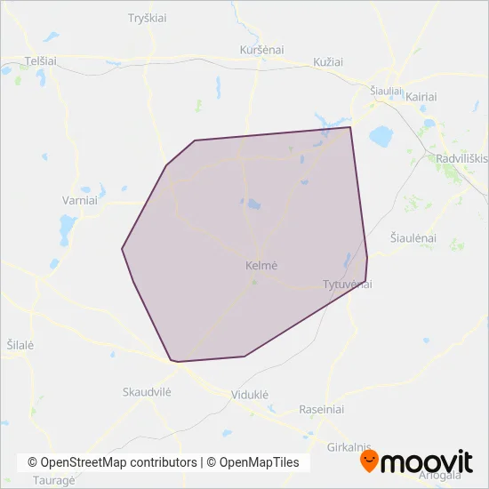 Kelmės r. sav. coverage area map