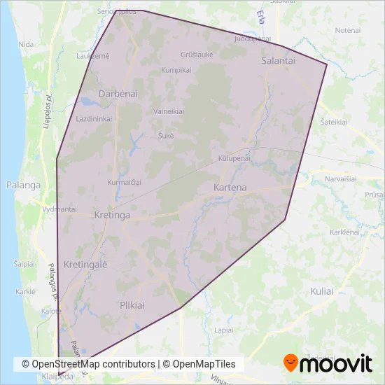 Kretingos r. sav. coverage area map