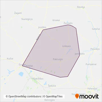 Схема покрытия компании Pakruojo r. sav.