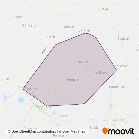 Pakruojo r. sav. coverage area map