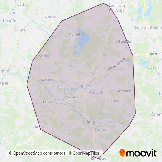 Plungės r. sav. coverage area map
