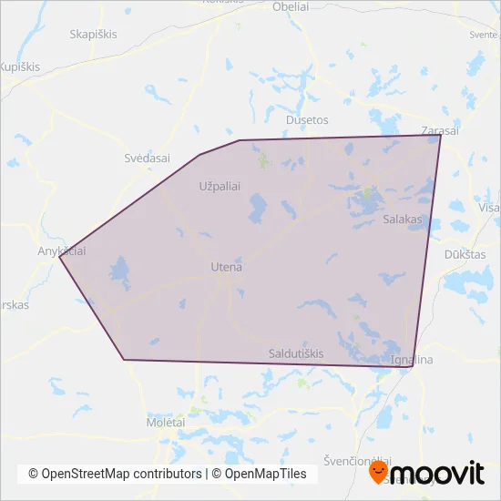 Utenos r. sav. coverage area map