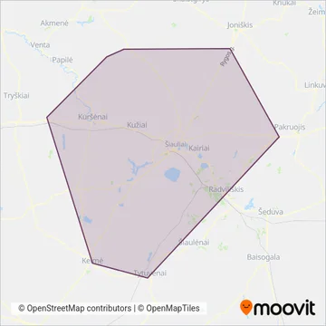 Šiaulių r. sav. coverage area map