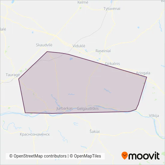 Jurbarko r. sav. coverage area map