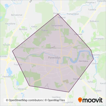 Схема покрытия компании Panevėžio m. sav.