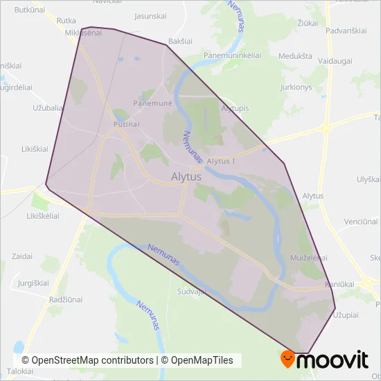 Alytaus m. sav. coverage area map