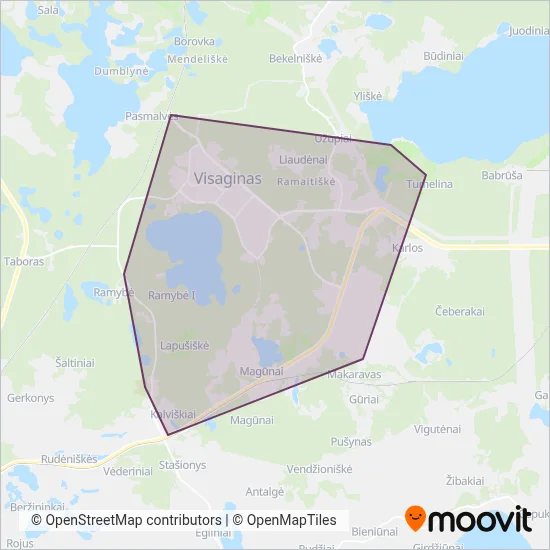 Visagino sav. coverage area map