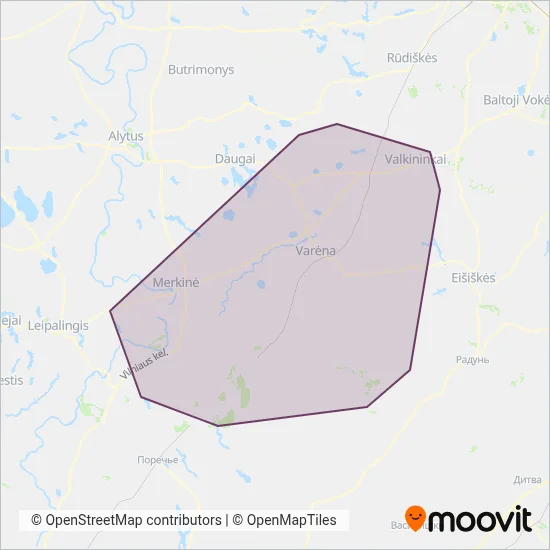 Varėnos r. sav. coverage area map
