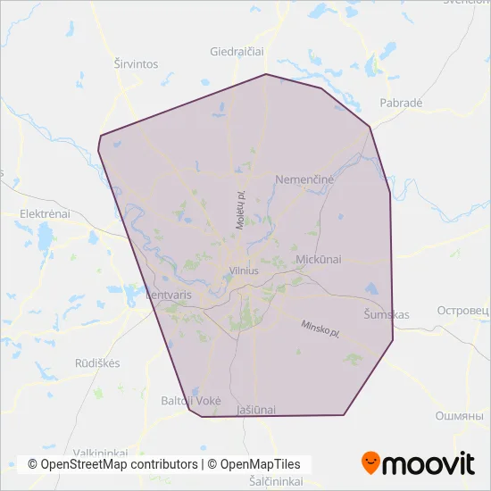Vilniaus r. sav. coverage area map