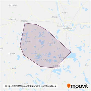 Zarasų r. sav. coverage area map