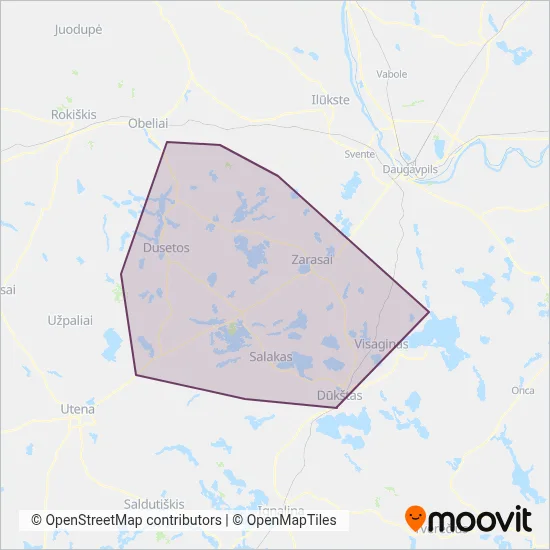 Zarasų r. sav. coverage area map