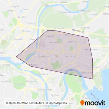 Kauno m. sav. (Cable Car) coverage area map