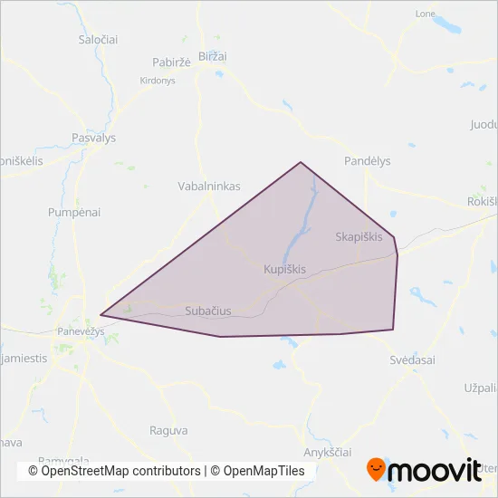 Kupiškio r. sav. coverage area map