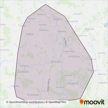 Схема покрытия компании Pasvalio r. sav.