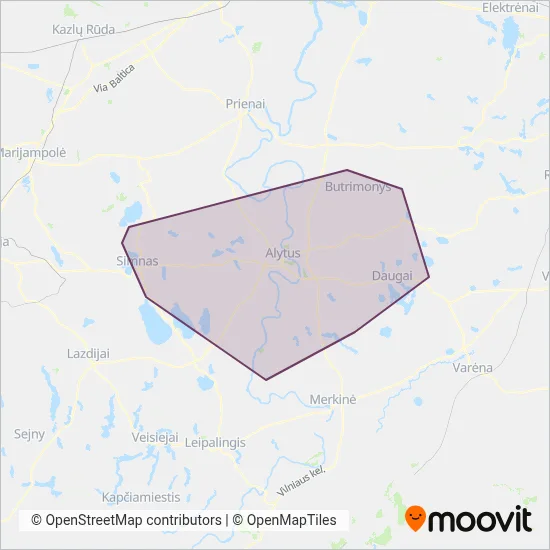 Alytaus r. sav. coverage area map