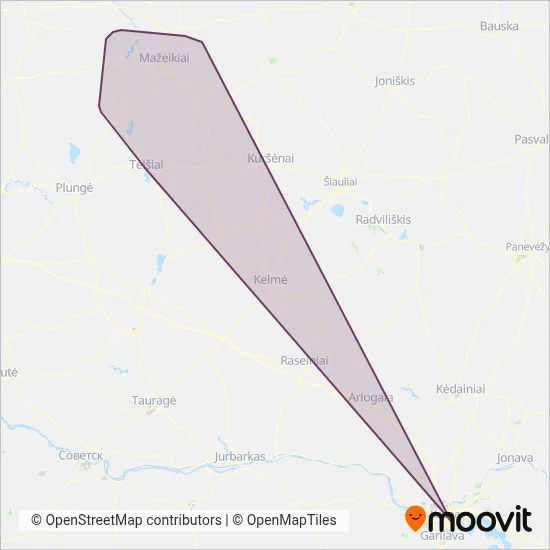 Mažeikių r. sav. coverage area map