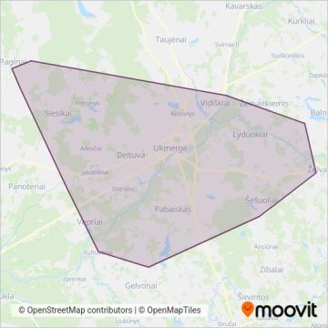 Схема покрытия компании Ukmergės r. sav.