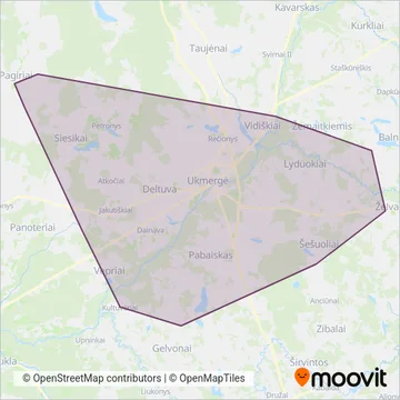 Ukmergės r. sav. coverage area map